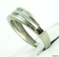   Encrusted WEDDING BAND   Solid 10k White Gold .25ctw Estate Mens Ring
