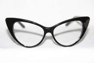   Brille Übergroß 50er Jahre Klarglas Pinup schwarz o. braun  