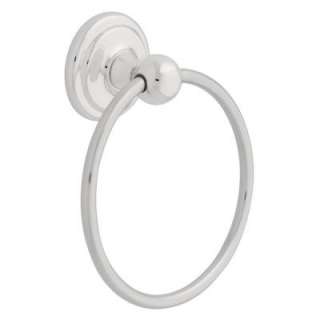   Brass Jamestown Towel Ring in Polished Chrome 127731 at The Home Depot