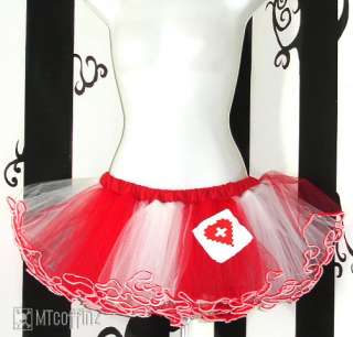This unique striped Tulle skirt is made with super soft Red and White 