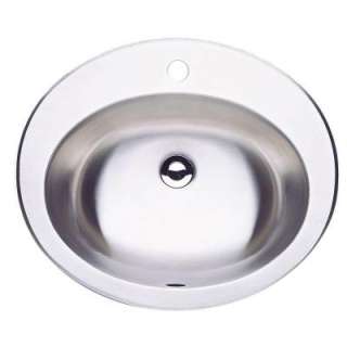   Oval Drop In Stainless Steel 19x16x6 1 Hole Single Bowl Lavatory Sink