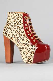 Jeffrey Campbell The Lita Shoe in Cheetah Fur and Red Leather 
