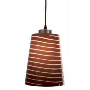 Checkolite 1 Light Brown and White Striped Hanging Pendant 25336 71 at 