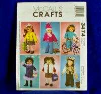   3474 18in Doll Clothes Patterns 6 Cute Designs! 023795347419  