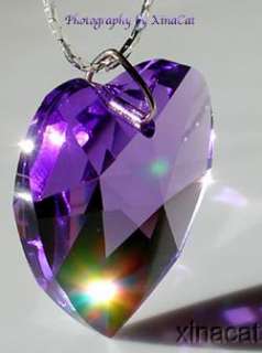 8781 20mm Swarovski HEART Blue Violet Crystal Retired Pendant LOGO FS 