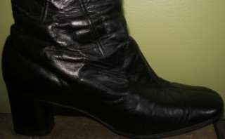 SELBY Fifth Ave Black Leather VINTAGE Knee Boots 6.5  