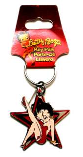 Betty Boop Red Star Metal Figure Key Chain Holder  