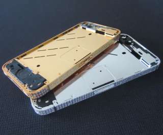 Crystal Diamond Middle Plate Bezel Frame Chassis Housing For iPhone 4S