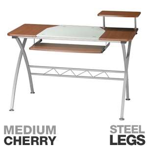   Steel Legs, Slide Out Keyboard Tray, Medium Cherry 