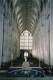 view along the nave of winchester cathedral to the west door
