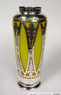 Vase SILBER OVERLAY JEAN BECK MÜNCHEN um 1910  