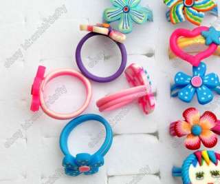   6styles wholesale jewelry Mixed lots childrens polymer clay rings NEW