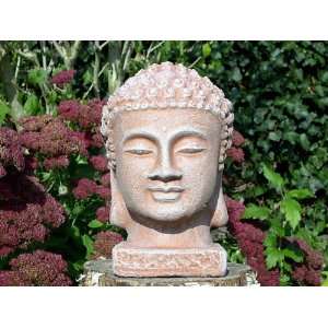 Gartenfigur Buddha Buddhakopf Steinguss Terrakotta  Küche 