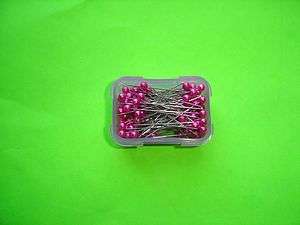 100 Hot Magenta Pearlized Head Pins Quilt Quilting Sew  