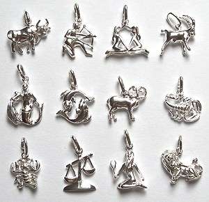 Sternzeichen Anhänger Amulett / Echt Silber 925 Tierkreiszeichen 