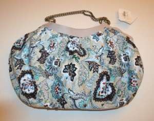 Queenspark Handbag Hobo Style Floral blues Purse NWT  