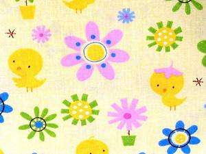 New Easter Egg Flower Chicks Holiday Fabric BTY  