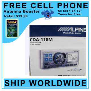 Alpine CDA 118M MARINE USB CD MP3 WMA BOAT RADIO PLAYER /W BUILT IN 