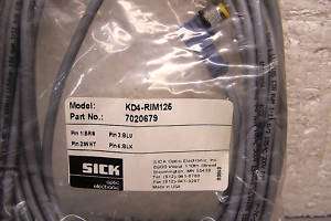 NEW SICK OPTIC ELECTRONIC KD4 RIM125 4 PIN CABLE  