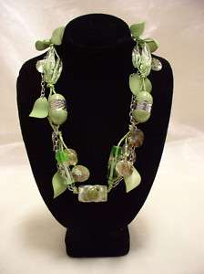 Lime Green Chunky Bead Long Necklace 40 New Gift Bag  