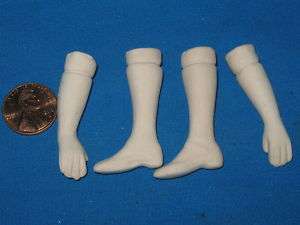 CERAMIC BISQUE ARMS & LEGS FOR 7 DOLL TO PAINT  