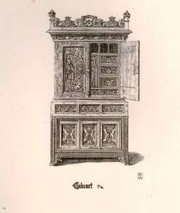 Pugins Gothic Furniture Design 1835  GOTHIC CABINET  