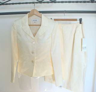 Le SUIT STUDIO New Ivory Senset Boulevard Jacket Skirt Womens 12 