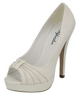Delany Paprika Peep Toe Platform High Heel Dress Pump White 