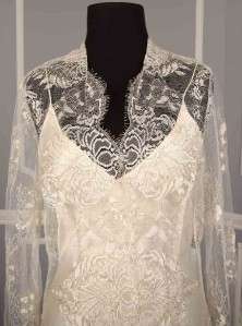 AUTHENTIC Monique Lhuillier Cheyenne Ivory Lace Couture Bridal Coat 