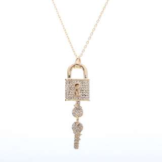 New Silver Key and Lock pendant necklace fashion jewelry  