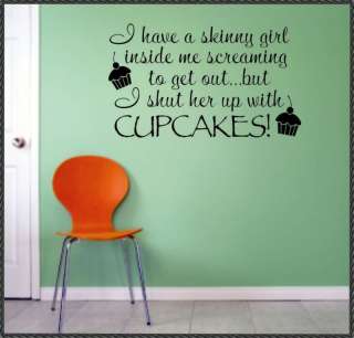 Vinyl Wall Lettering Skinny Girl Cupcakes  
