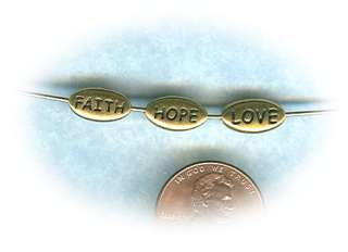 Gold Metal Spacers   Faith, Hope and Love   Beads  