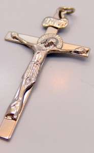 Crucifix Rosary Keepsake Pendant Silver Plate Christian Cross Charm 1 
