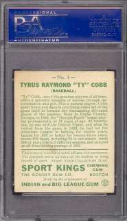 1933 Goudey Sport Kings #1 Ty Cobb Baseball PSA 5 Well Centered  