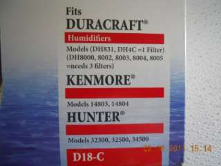 DURACRAFT HUNTER D18 C HUMIDIFIER FILTER  