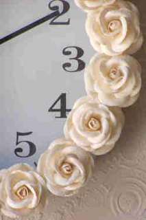 Cream Rose Wall Clock ~Nursery decor,girls room ~New!~  