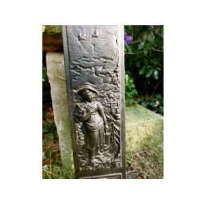 Schmale Kaminplatte mit Bäuerlichem Motiv, Bodenplatte 