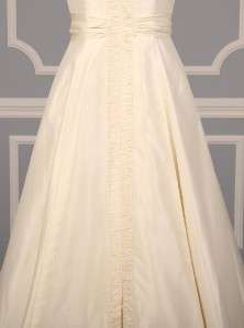   Mischka Hope Ivory Silk Taffeta Sweetheart Couture Wedding Dress Gown