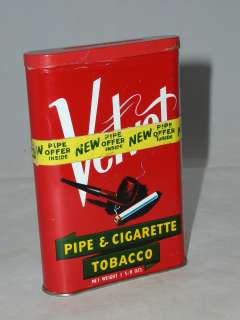 VELVET PIPE SMOKING VERTICAL POCKET TOBACCO TIN ADVERTISING G 307 