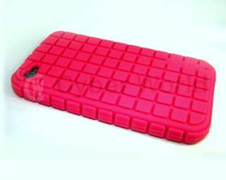 HOT PINK SPIKE SERIES GEL CASE COVER SKIN FOR IPHONE 4  