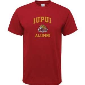 IUPUI Jaguars Cardinal Red Alumni Arch T Shirt:  Sports 