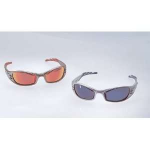 AOSafety FUEL Safety Glasses Silver/Blue frame, Blue mirror lens 