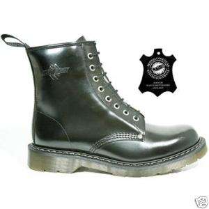 NEWROCK New Rock Defender 8 Hole Black Leather Boots  