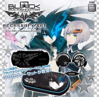 NEW PSP BLACK ROCK SHOOTER Accessory Set For PSP3000 Headphone,Case 