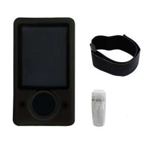 CTA Digtal Skin Case for Zune Player with Armband and Belt Clip (Black 