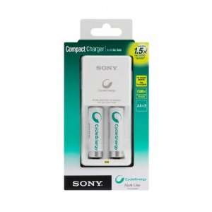 Sony Media BCG34HW2RN Cycle Energy NiMH Compact Charger with Two 1000 