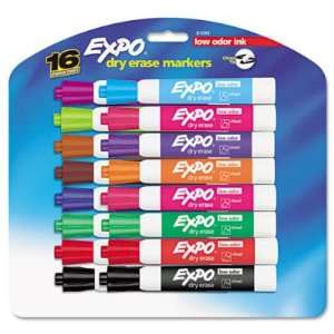  EXPO Low Odor Dry Erase Markers   Chisel Tip, Assorted, 16 