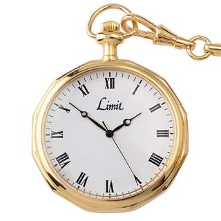 LIMIT Open Face Pocket Fob Watch NEW Gold Plated 5336  
