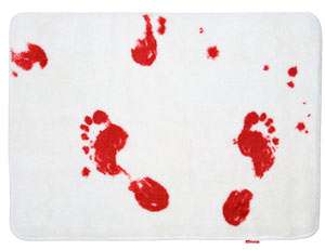 NEW* Horror Style Red Footprints BLOOD BATH MAT 5060096191230  