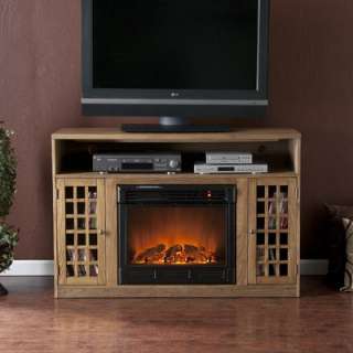 Wildon Home Lipan 48 TV Stand with Electric Fireplace in Weathered 